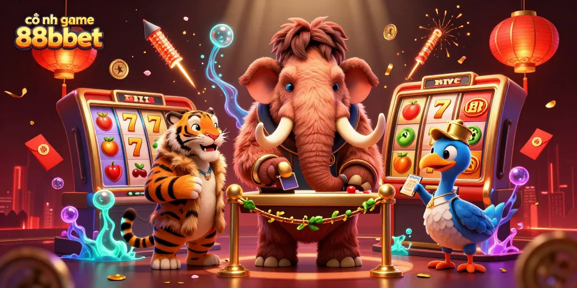Experience excitement at cổng game 88bbet with a vibrant casino scene featuring unique characters.