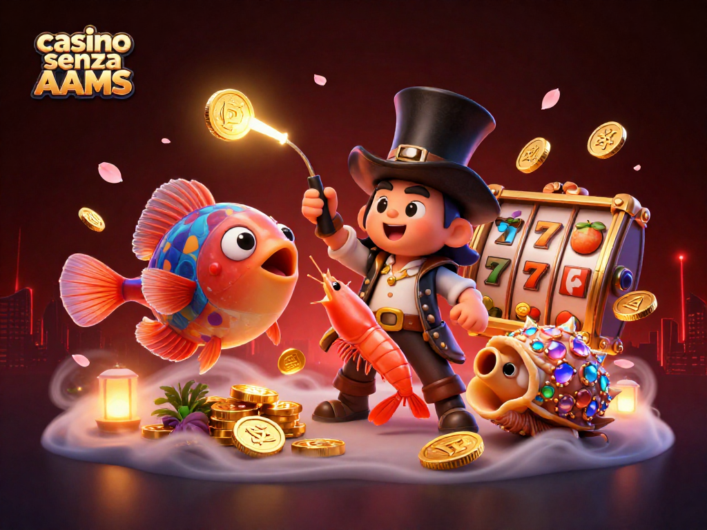 Gioca nei casino senza AAMS con personaggi affascinanti e simboli d'azzardo dorati.