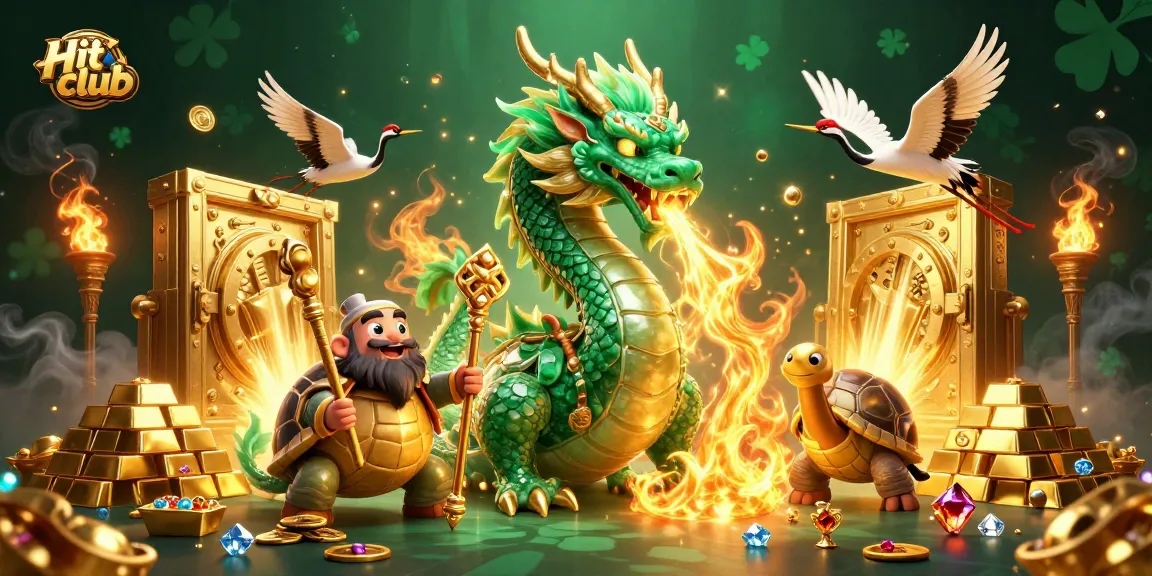Experience the thrilling Hit club atmosphere with an emerald dragon and lucky symbols!