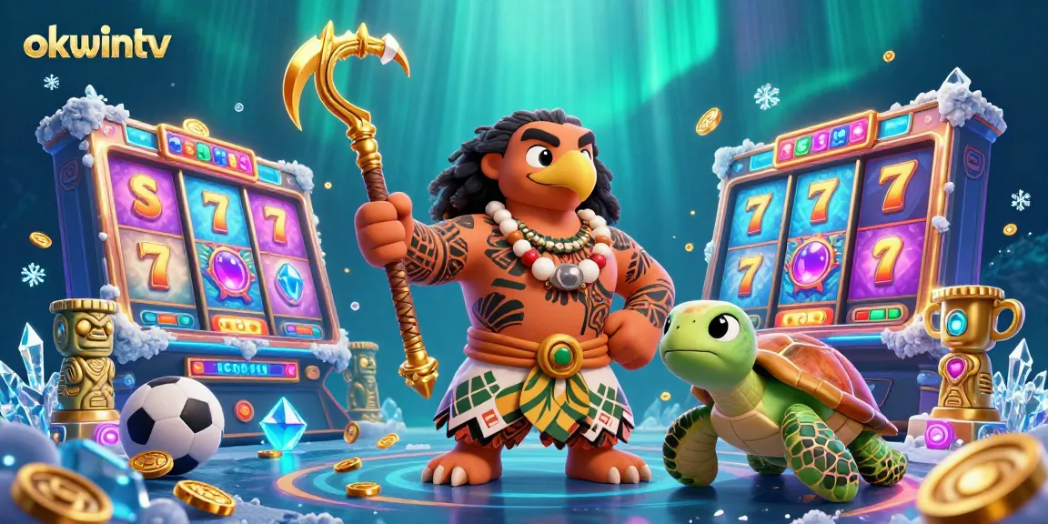Experience the excitement of okwintv with vibrant casino characters and gaming elements creating a dynamic scene