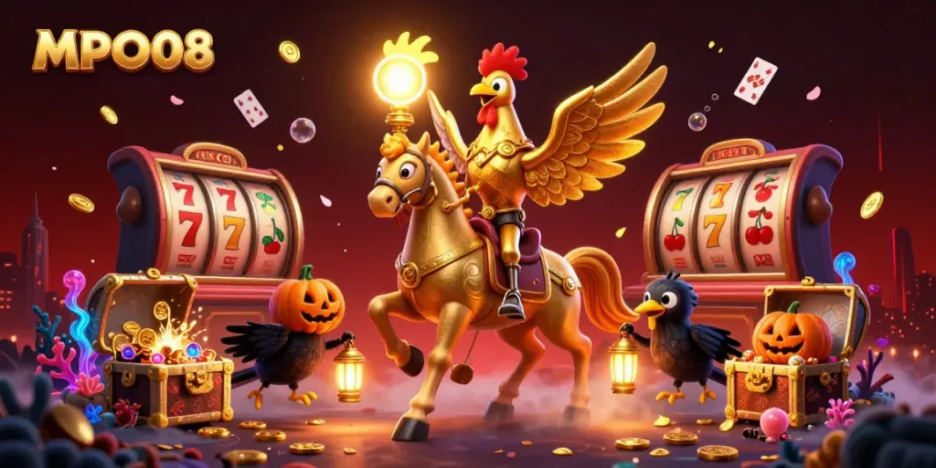 MPO08 offers an exciting experience of spinning slot reels amidst a mystical casino atmosphere.