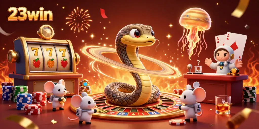 Engaging scene showcasing 23win as astronaut mice bet on a roulette-like Saturn ring with colorful poker chips in a cosmic casino.