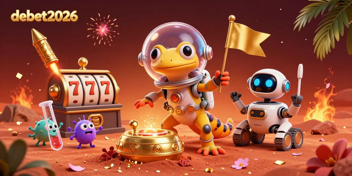 Engage with debet2026's vibrant 3D Martian casino adventure, showcasing dynamic gaming elements.