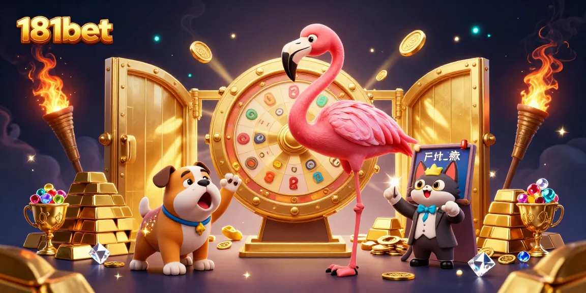 Join the excitement of winning big with 181bet in this vibrant 3D casino scene.