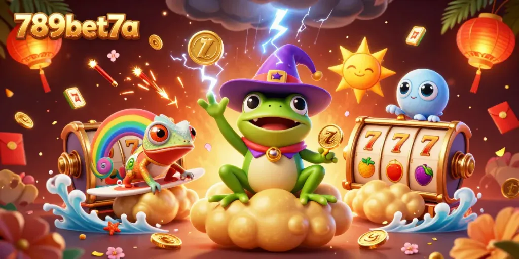 Experience thrilling gameplay at 789bet7a with captivating golden coin storms and vibrant casino elements.