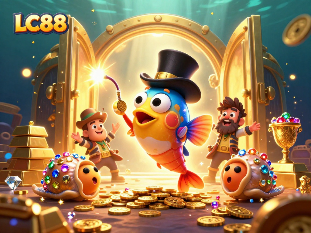 Catch the excitement at LC88 with our vibrant anglerfish and pirate shrimp, showcasing thrilling gaming vibes!