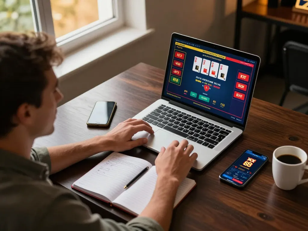 Player engaging with the XX 88 casino app on a laptop during an exciting online gaming session.