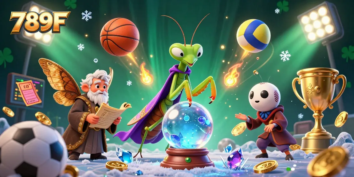 Engage with 789F through a vibrant 3D casino scene featuring dynamic sports elements and mystical characters.