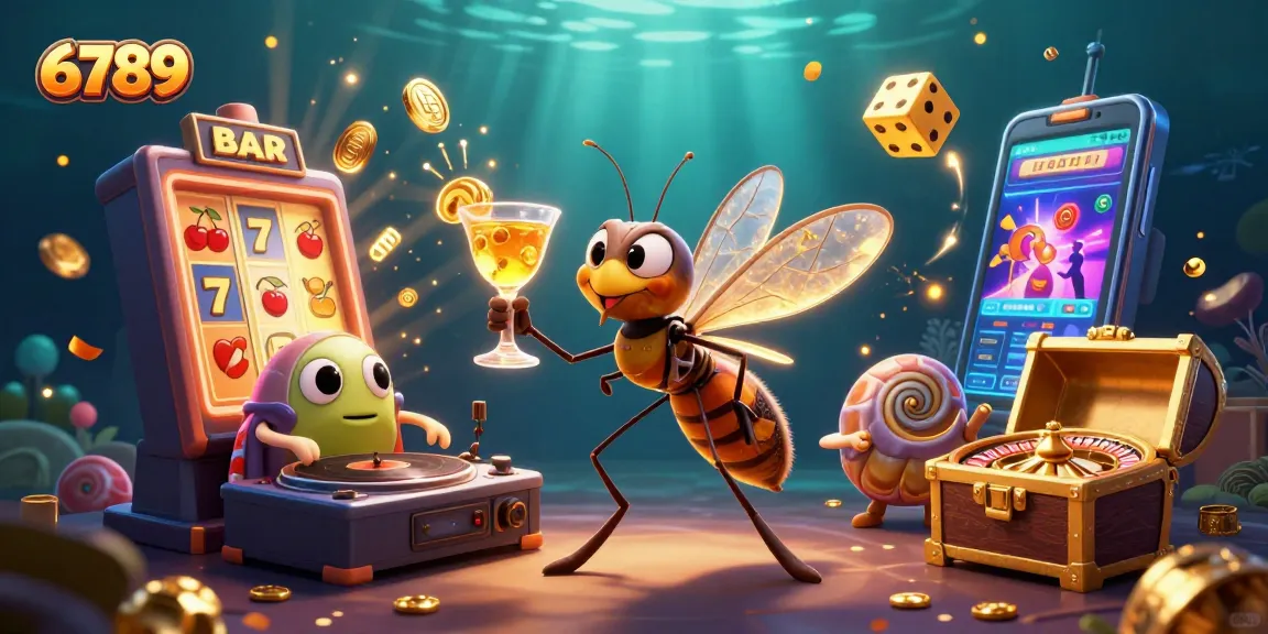 Experience the excitement of 6789 with a vibrant casino scene showcasing dynamic slot machines and lively characters.