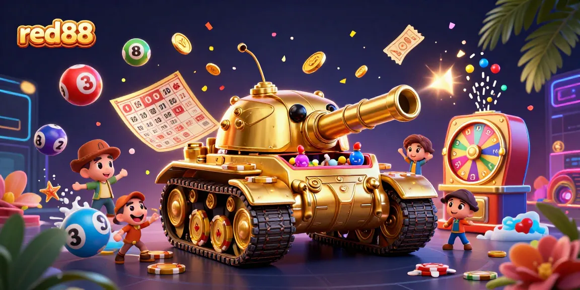 Engage in thrilling wins at red88 with a vibrant 3D casino inside a golden beetle tank.