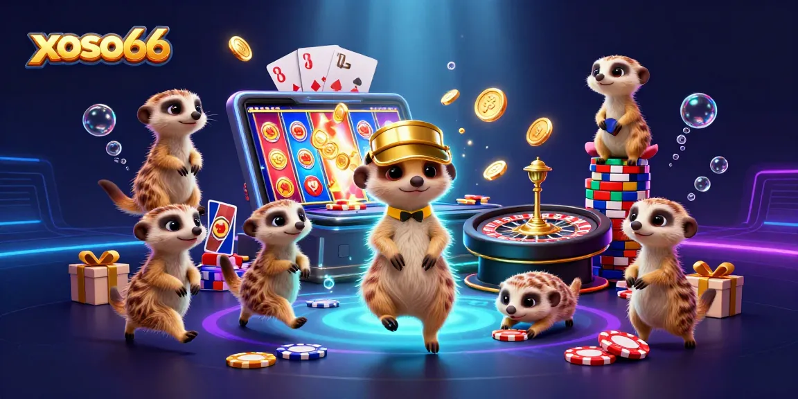 xoso66 offers thrilling casino games with meerkats managing an exciting gambling scene.