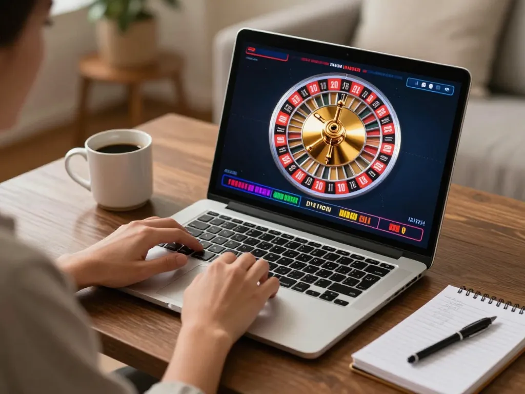 Engaging online roulette gameplay on weddingshopworld, with player focused on betting strategy.