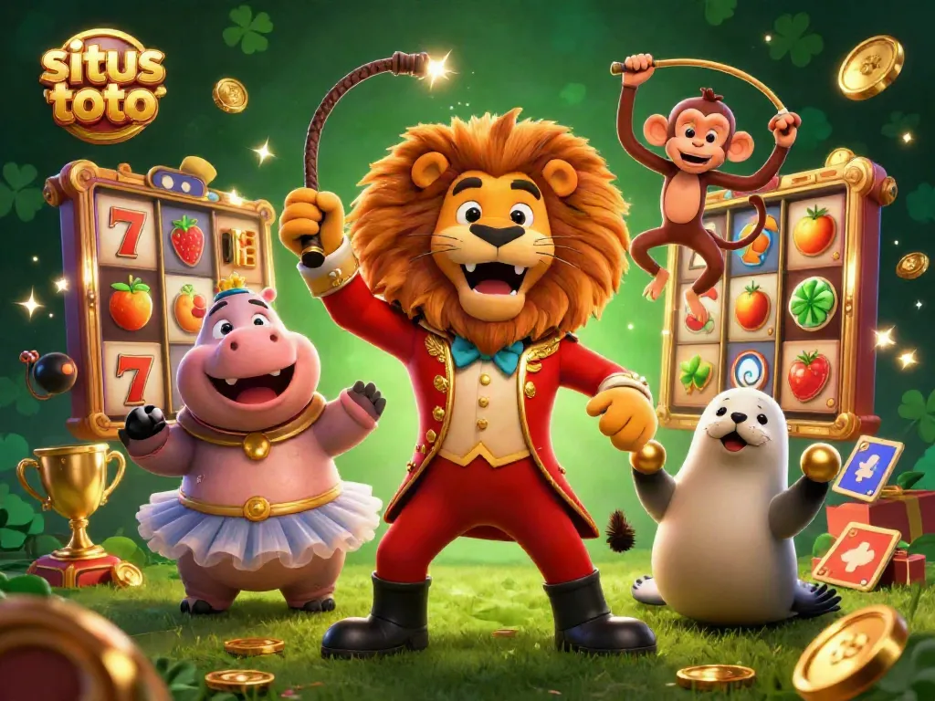 Engaging illustration showcasing situs toto featuring characters symbolizing online slots and gaming excitement.