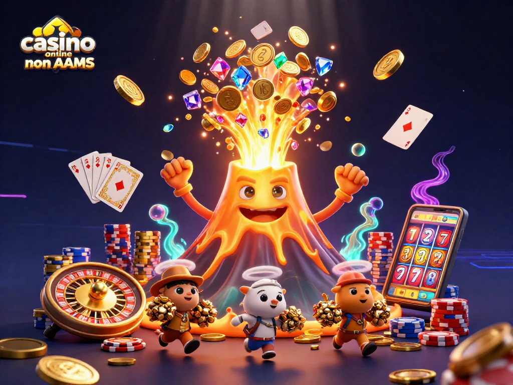 Gioca nei casino online non AAMS e scopri un vulcano d'oro che erutta tesori.