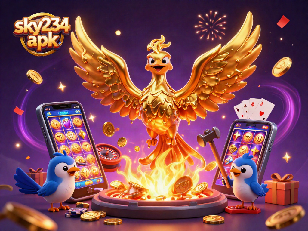 Spin vibrant slots and win with sky234 apk - a golden phoenix and rewards galore!