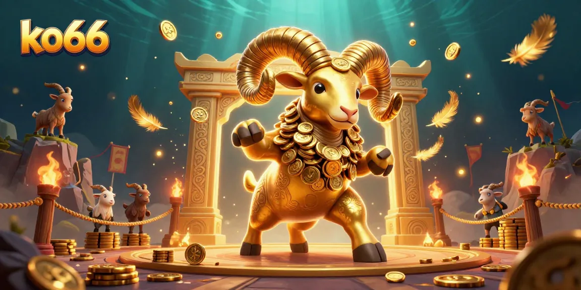 Engage with ko66's thrilling games as the golden ram charges at the casino gate.