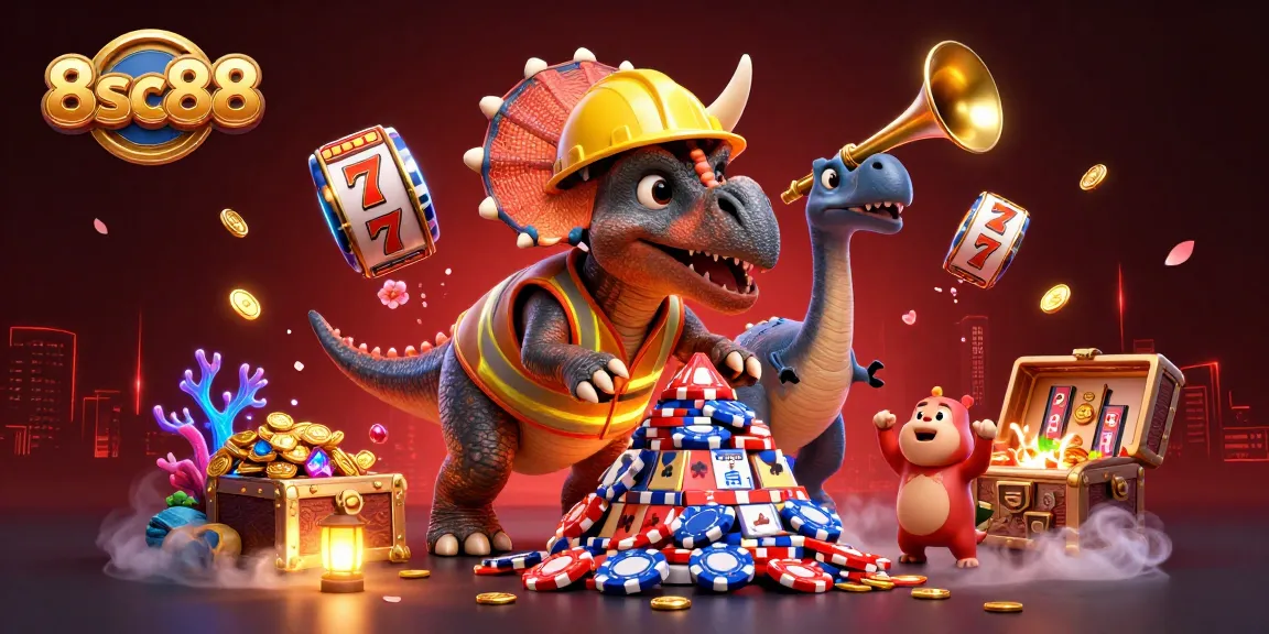 Experience thrilling wins at 8sc88 with a detailed thrilling casino adventure illustration.