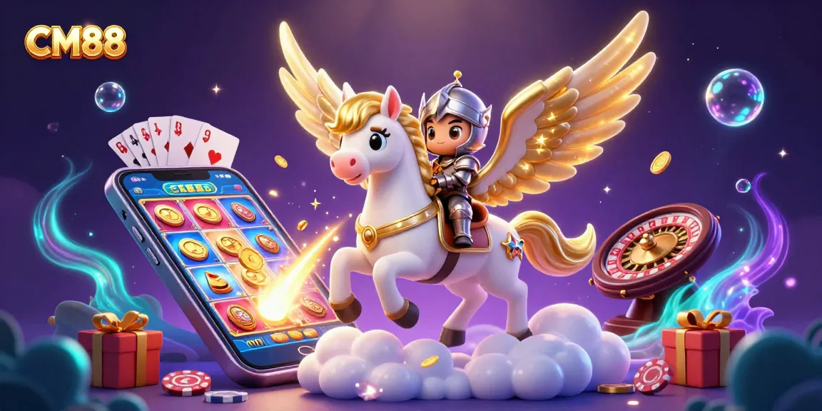 Engage with CM88's exciting gaming experience featuring a celestial horse and thrilling casino elements.
