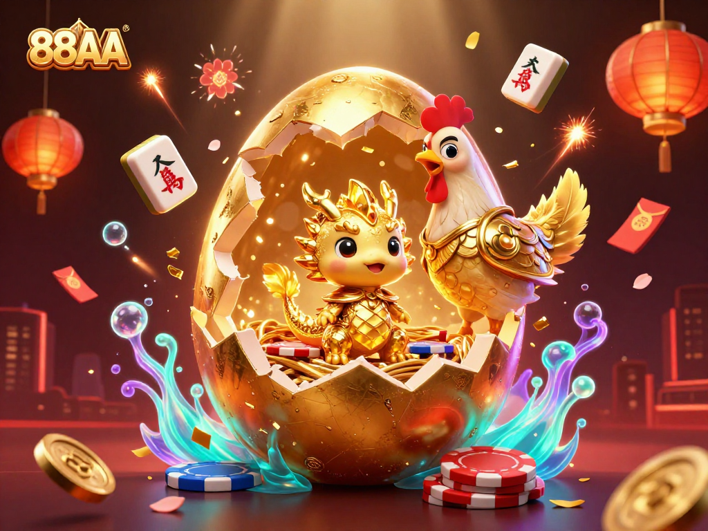 Experience thrilling wins with 88AA in a dynamic casino scene filled with gold and excitement.