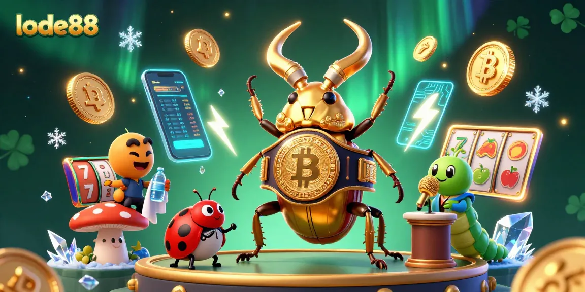 Experience lode88's thrilling casino action featuring vibrant characters and crypto elements.
