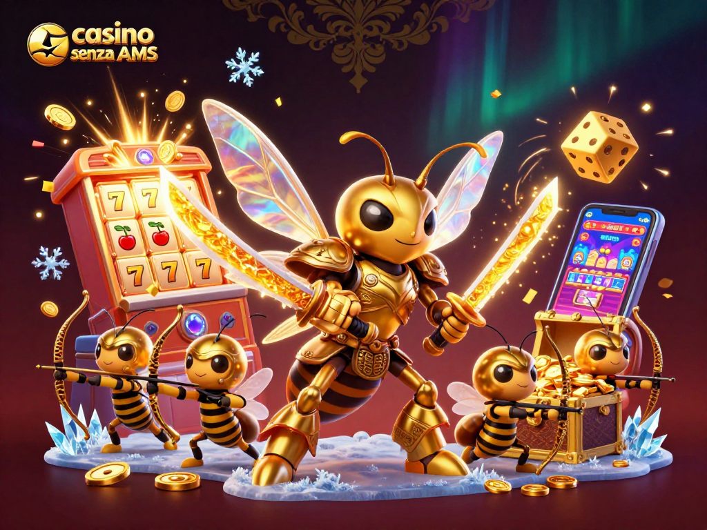 Scopri i vantaggi dei giochi nei casino senza AAMS con un'illustrazione vivida di avventure di gioco.